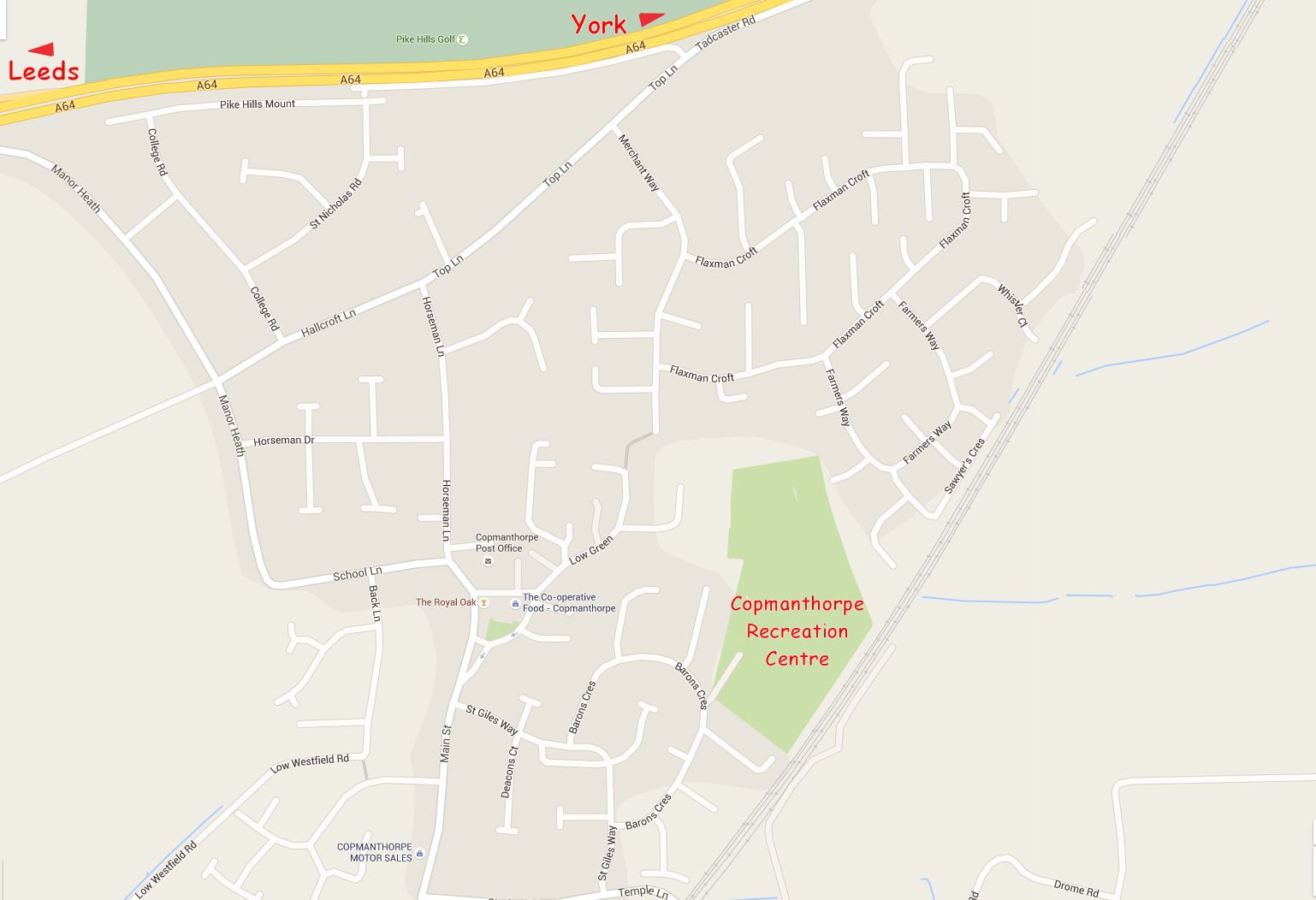Copmanthorpe Map